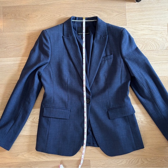 Banana Republic Lightweight Wool Blazer Navy Size 4 Petite - Picture 7 of 7